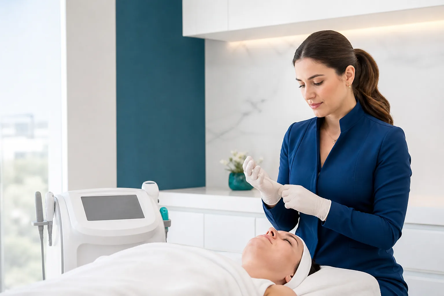 Profissional de Biomedicina Estética em sua atividade