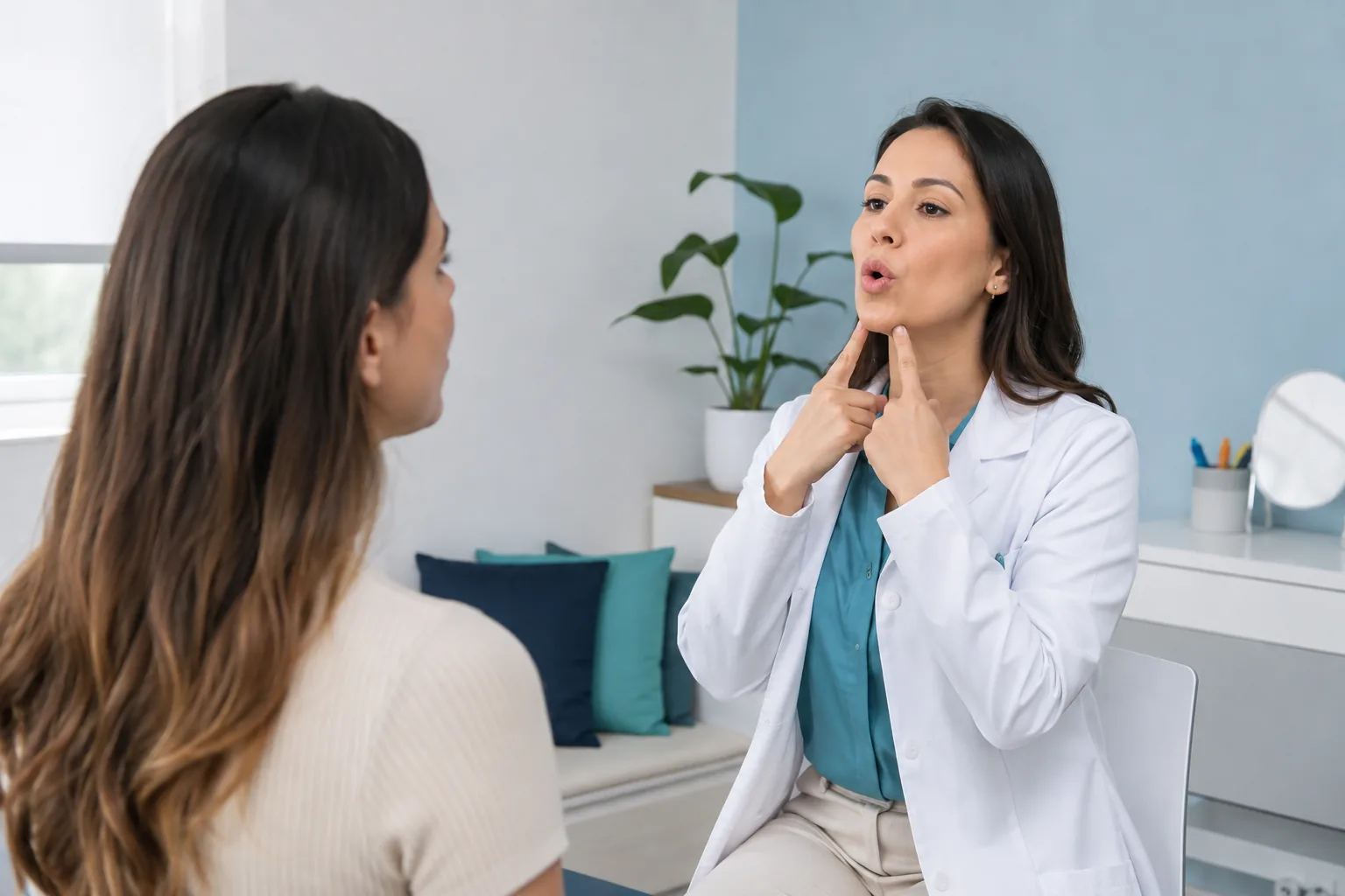Profissional de Fonoaudiologia em sua atividade