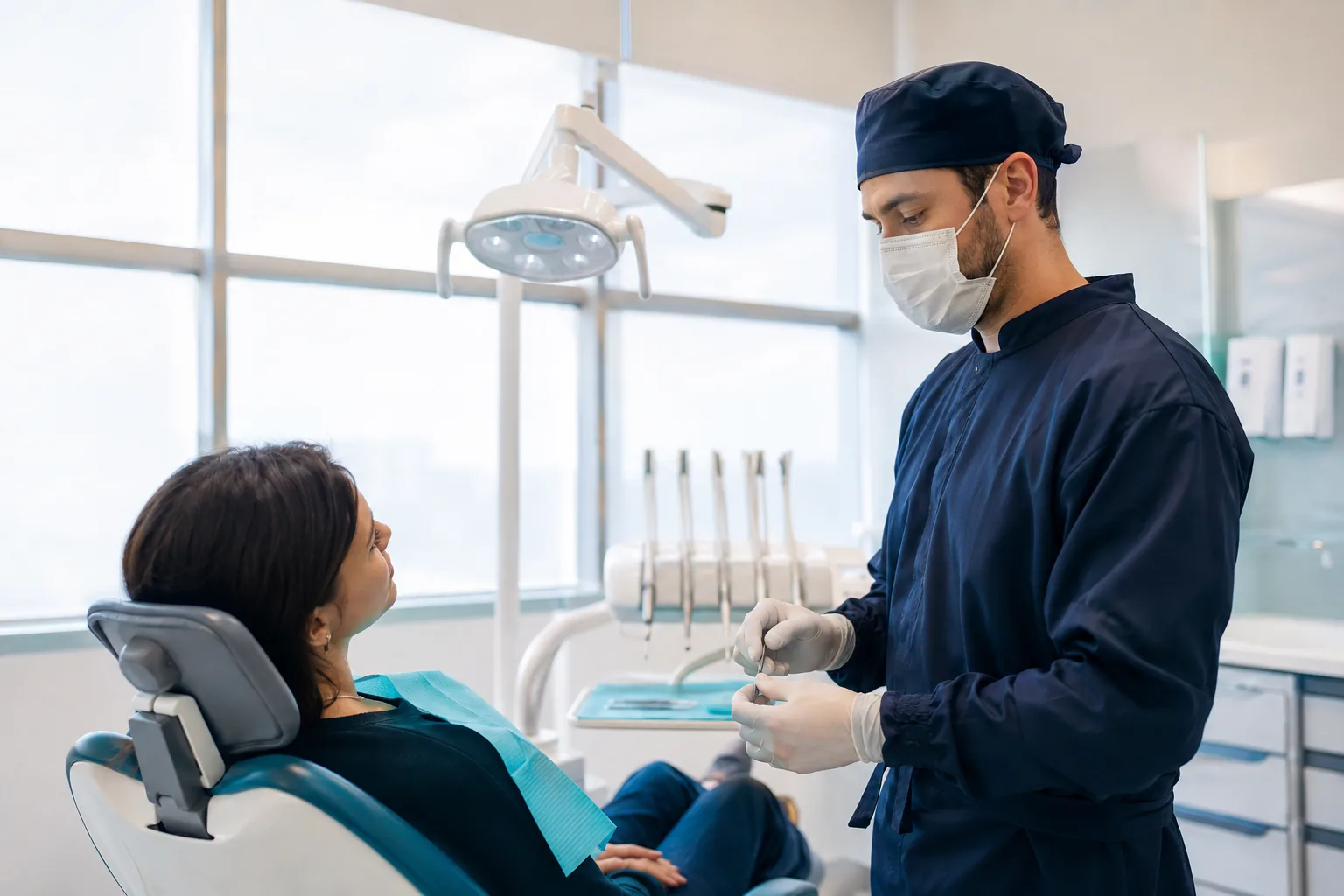 Profissional de Odontologia (Cirurgia) em sua atividade